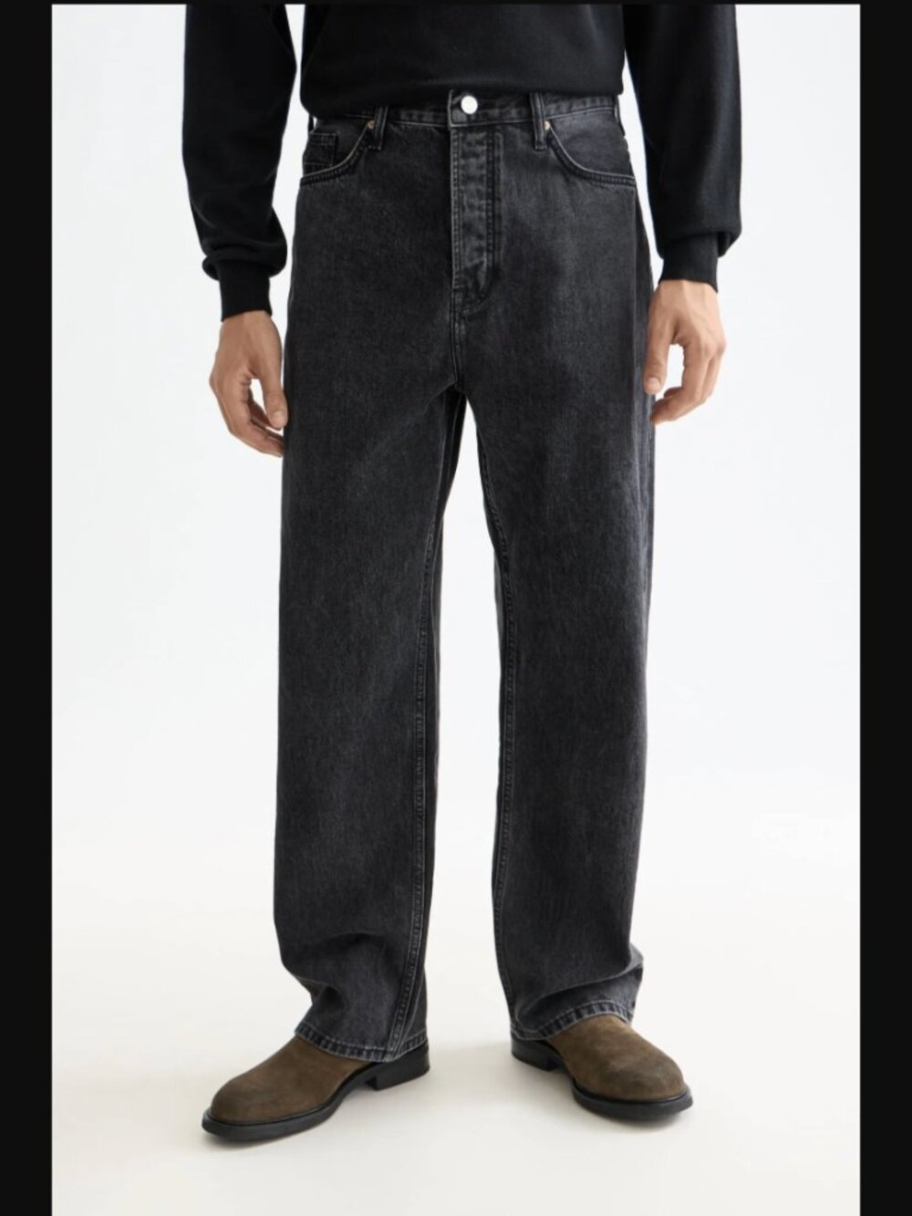 Scotch & Soda Amsterdam The Pitch Core Loose Fit Jeans Button Fly Black Buzz 32